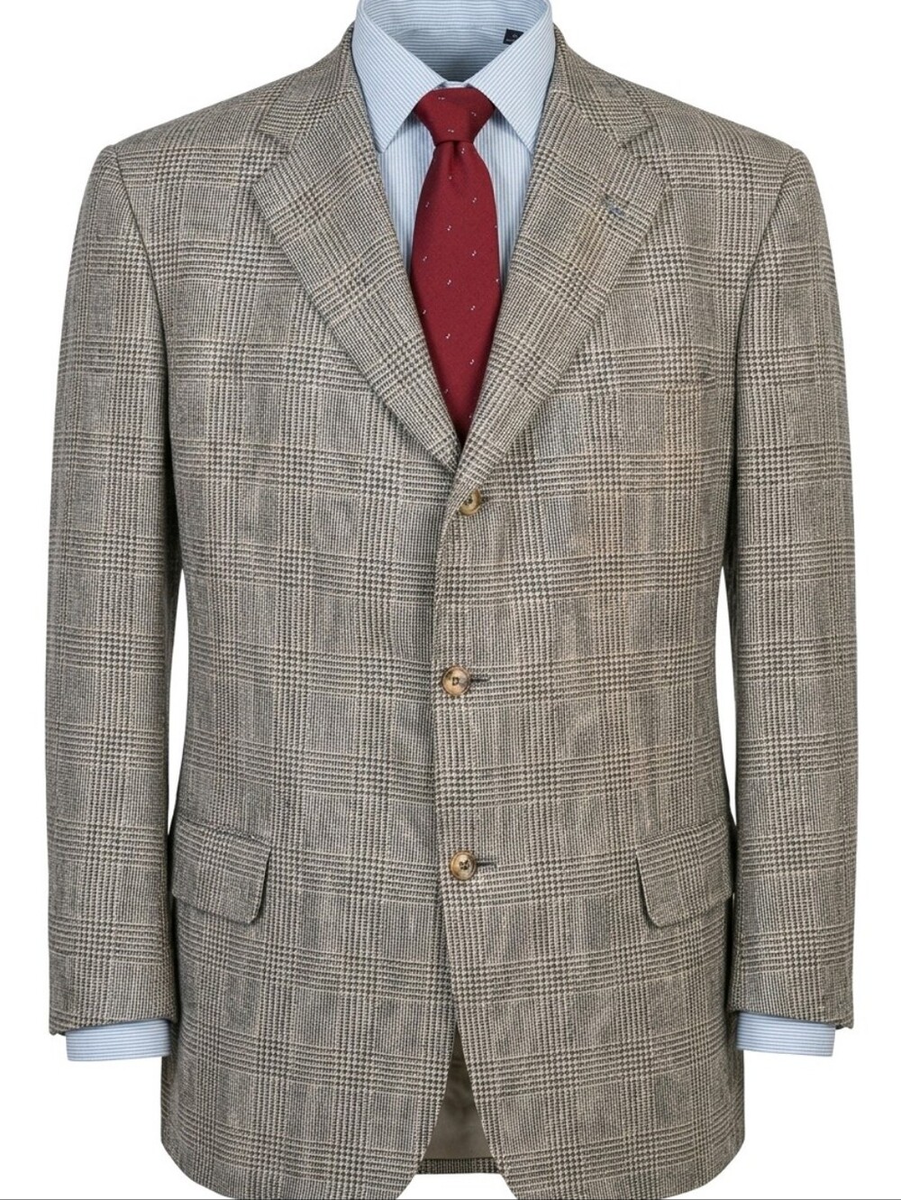 Southwick Arthur A. Adler Blazer 43 Beige Glen Plaid Sport Coat Classic USA Made
